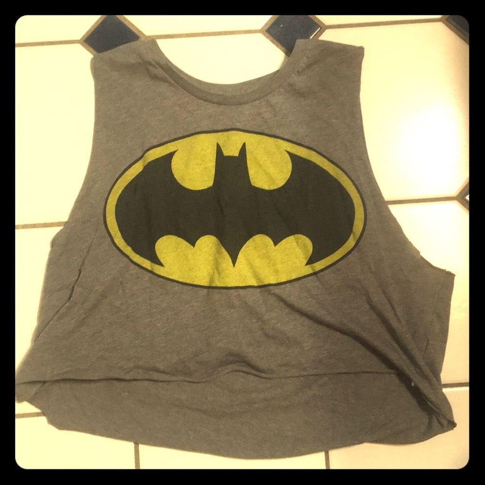cropped batman loose tank top